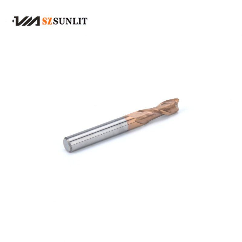 HRC55 Carbide End Mills 2 Flute with bronze coating - Image 3