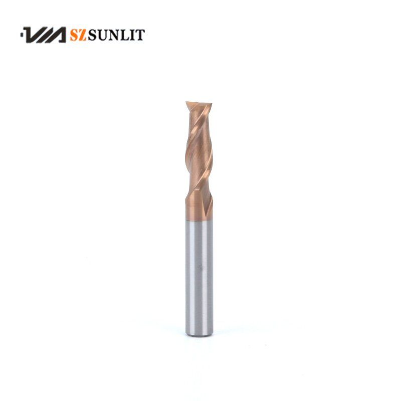 HRC55 Carbide End Mills 2 Flute with bronze coating - Image 4