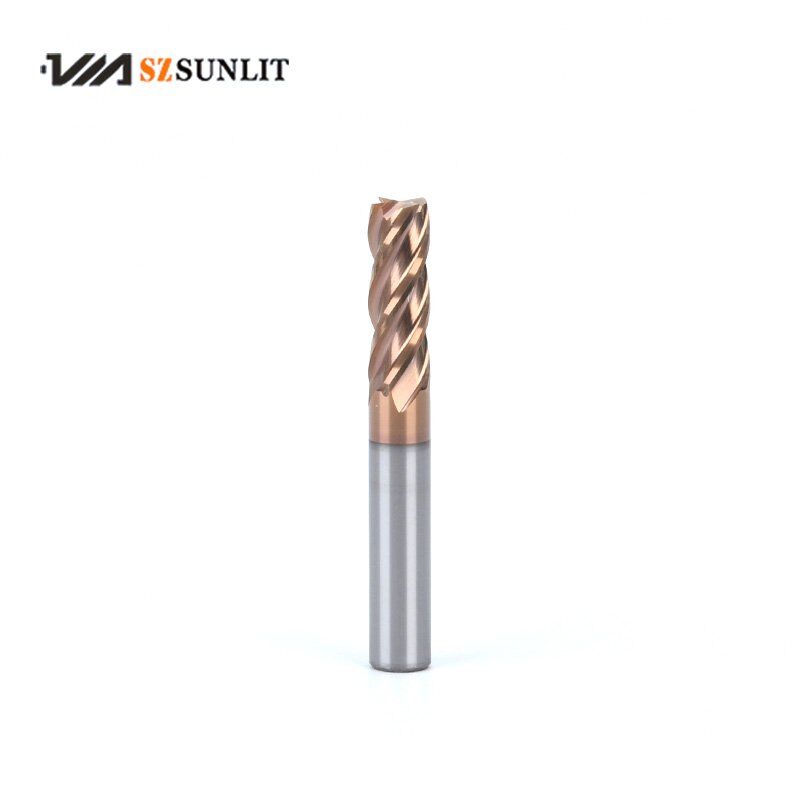 Carbide End Mills 4 Flute cutting HRC55 workpiece material